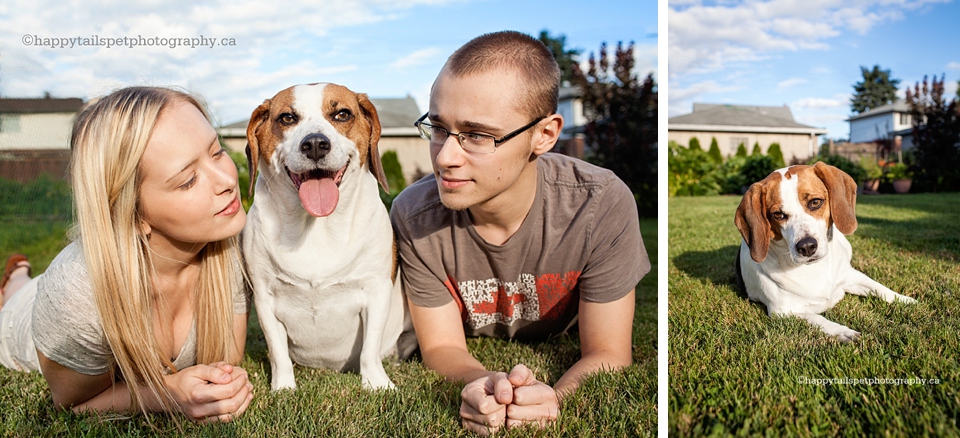 Outdoor family photography with dog and kids in Halton Region..