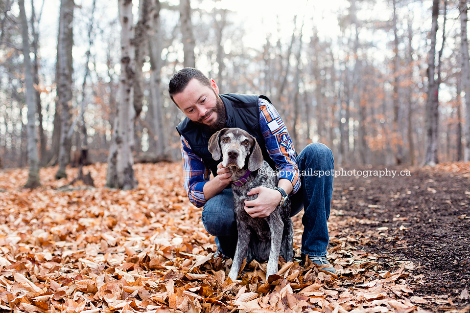 A man and his dog best friend, portrait by Happy Tails Pet Photography.