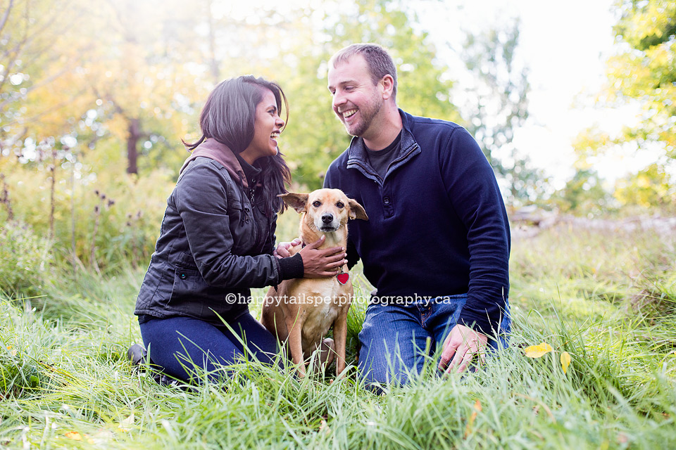 A couple and their dog in Bronte Creek Provincial Park.