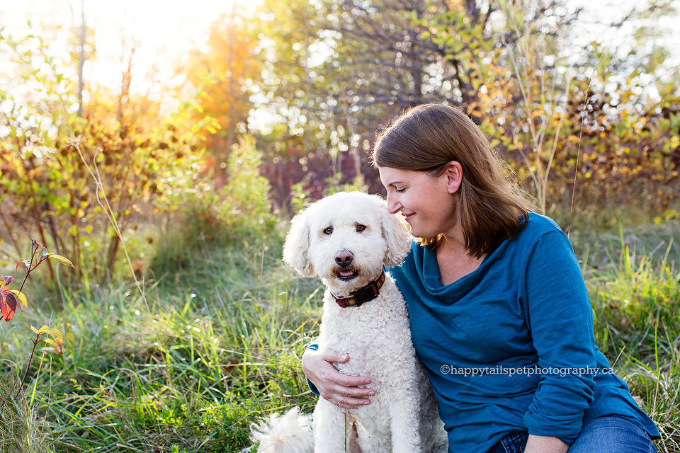 Best friends at Kerncliff Park, capturing the human animal bond.