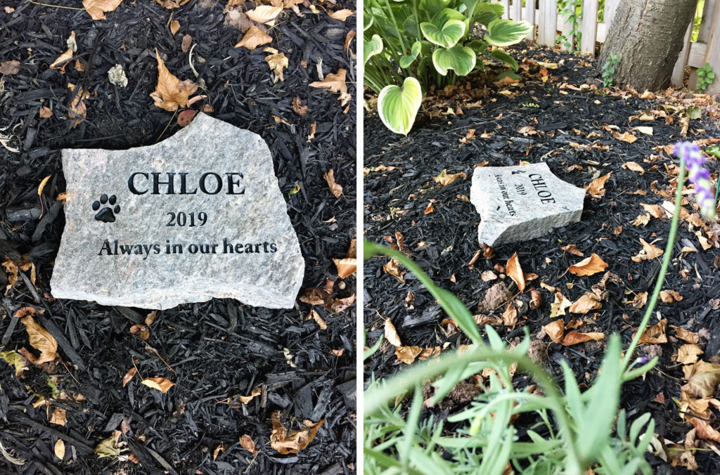 Pet memorial stone in Ontario